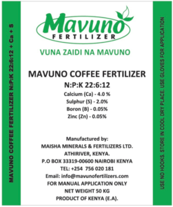 MAVUNO COFFEE FERTILIZER N:P:K 20:10:10